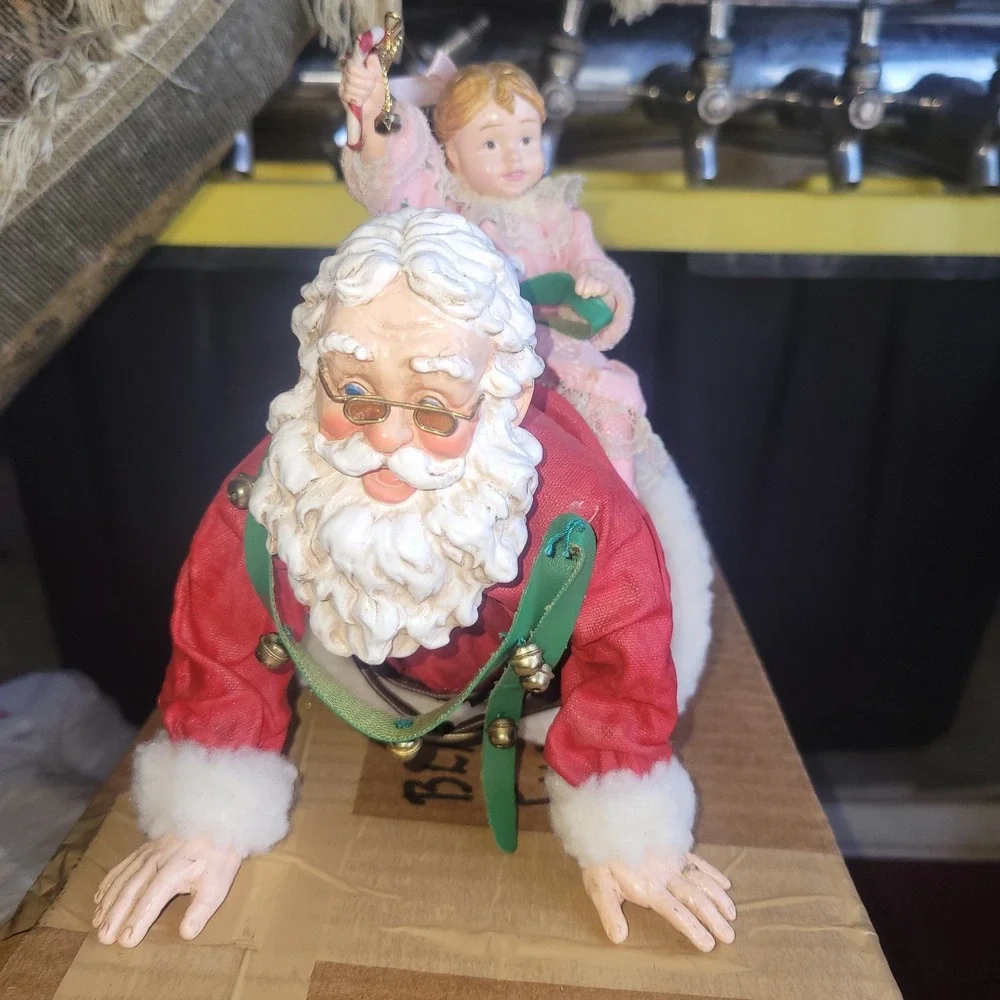 Kurt S Adler Granpa Santa Piggy Back Figurine Fabriche Marjorie Rothberg
